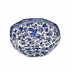 Regal Peacock Octagonal Bowl